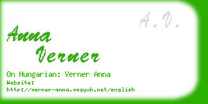 anna verner business card